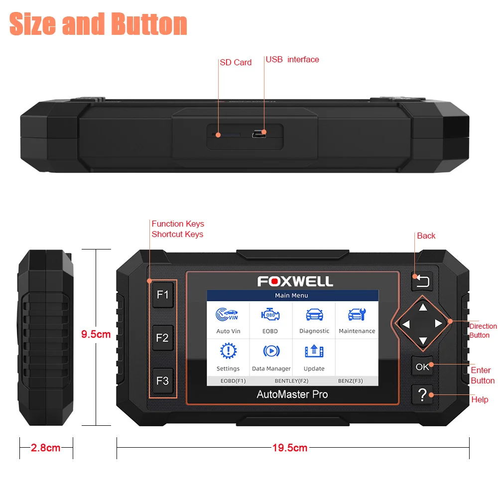 Сканер FOXWELL NT614 Elite Four System OBD2 подушка безопасности двигателя ABS AT EPB сброс масла EOBD