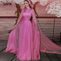 lorie elegant arabic muslim chiffon beadings sashes evening dress prom gowns vestidos de fiesta cap sleeve formal party dress