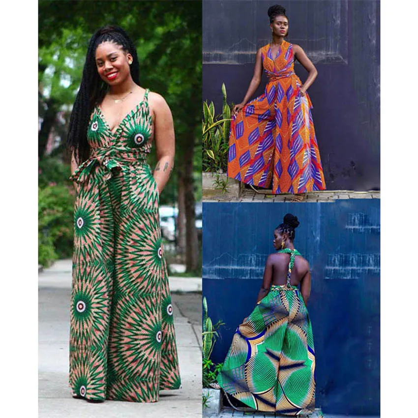 Новинка 2020 африканская одежда с V образным вырезом комбинезон сделай сам на
