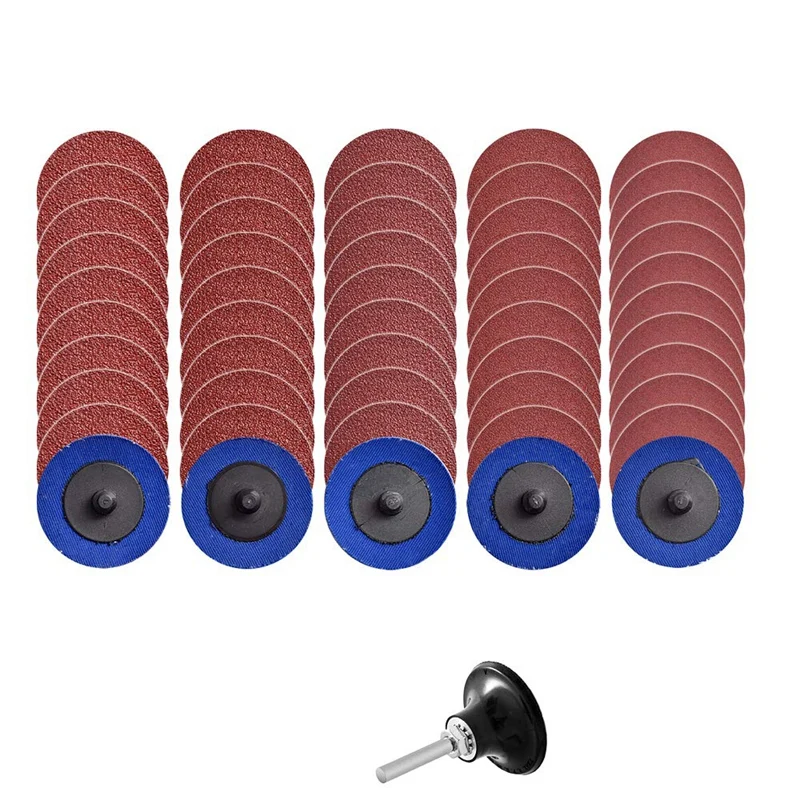 

50Pcs Quick Change Discs 2 Inch Sanding Discs with 1Pc 1/4Inch Holder Rust Paint Removal Surface Condition Discs