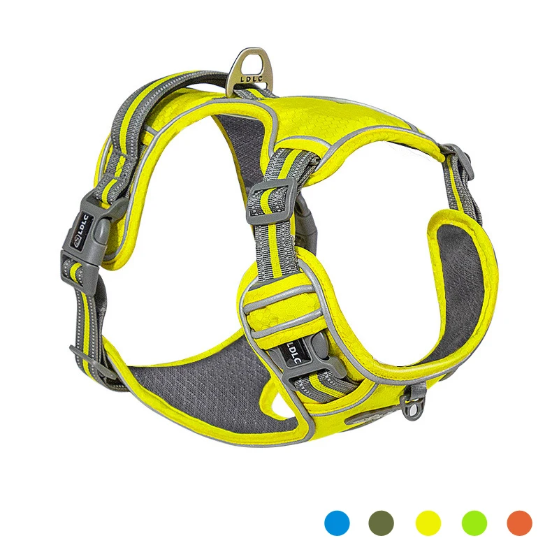 

Pet Reflective Nylon Dog Harness No Pull Adjustable Medium Large Naughty Dog Vest Safety Vehicular Lead Walking dog accessories
