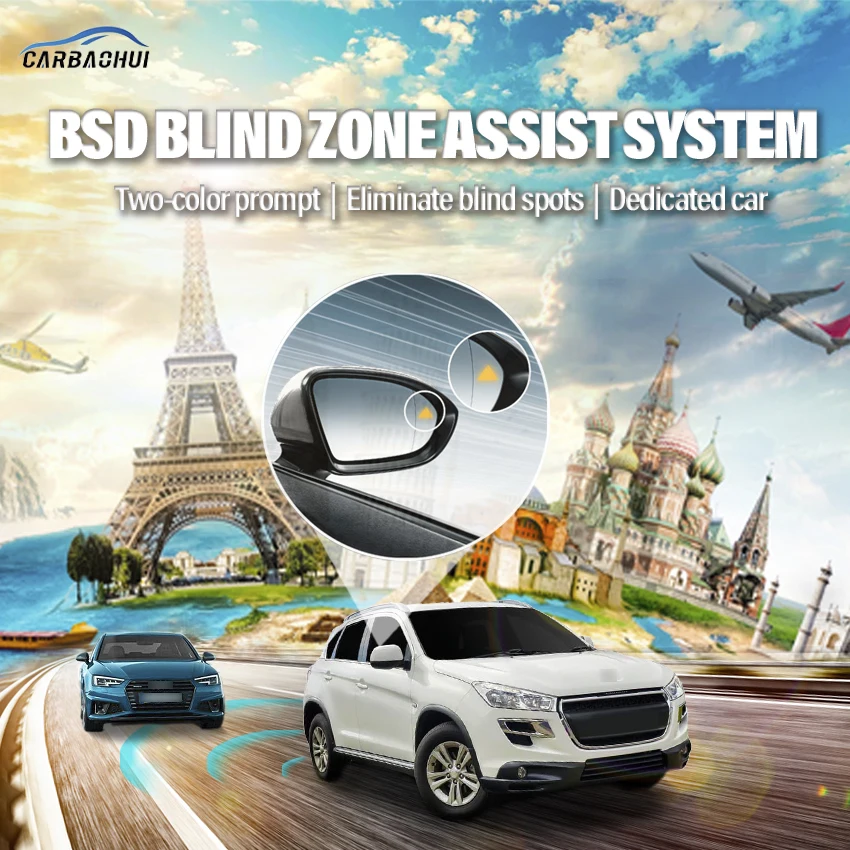 

Car BSD BSM BSA Blind Area Spot Warning Drive Mirror Rear Radar Microwave Detection System For Peugeot 4008 2017