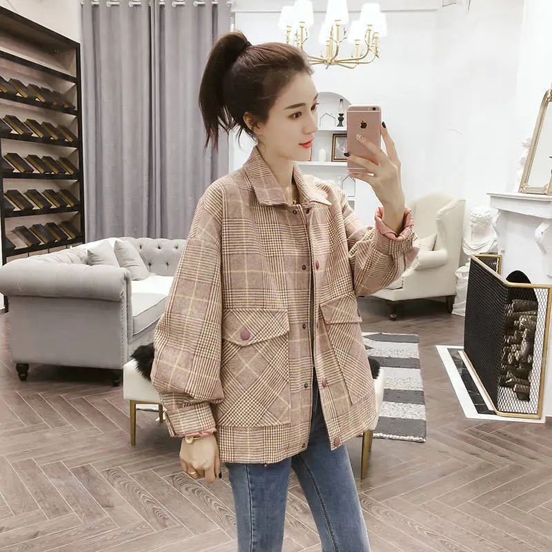 

Winter Jacket Coat Women Streetwear Long Leeve Wool Coat Fashion Pocket Oversized Autumn and Winter Coats Women