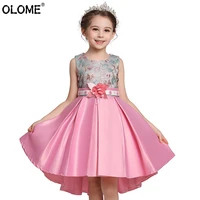 olome girls formal dress fashion bridesmaid costume lolita pink clothing 2 7 years kid sumer skirts birthday ball garments