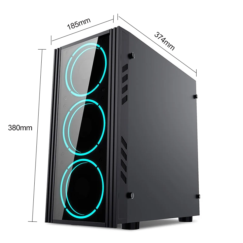 Игровой чехол Aigo для ПК корпус компьютера ATX Tower с 120 мм PWM/ARGB вентилятором передний