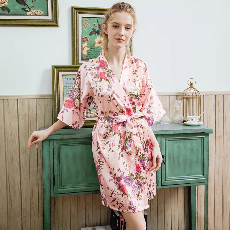 Женское атласное шелковое Ночное платье YAO TING пикантное мягкое с поясом ночная