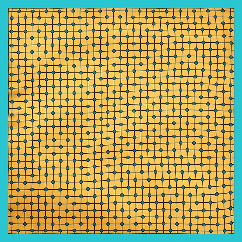 Женский Шелковый саржевый шарф с шахматным принтом квадратный платок женское