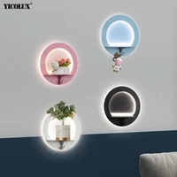 new modern led wall lamps study living room bedroom bedside aisle corridor indoor lighting home lights can put things with hook