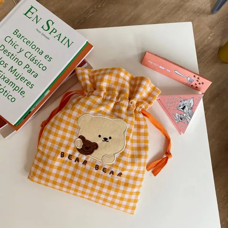 1 шт. корейский Очаровательные желтые в виде медведя из мультфильма сетки для