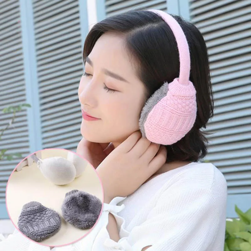 Новые зимние вязаные наушники Calymel для женщин зимняя защита ушей теплые плюшевые