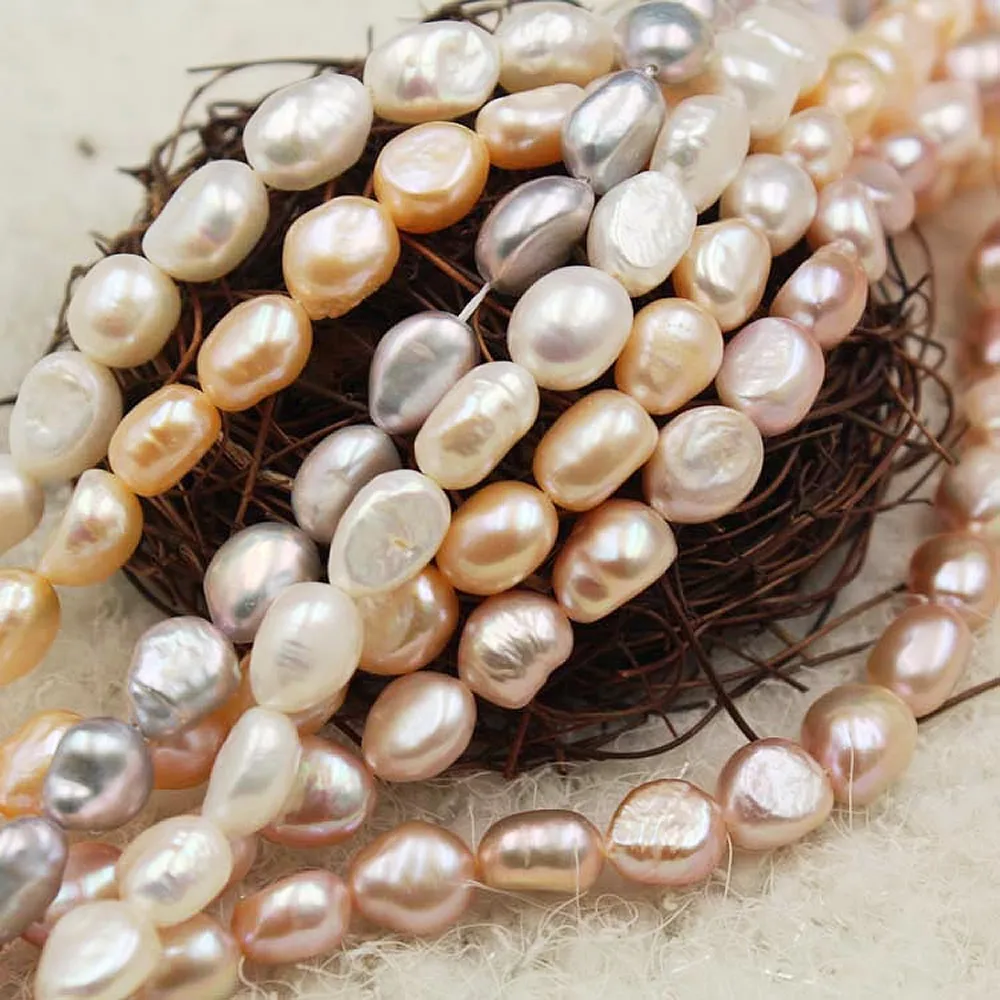 Небольшие бусины неправильной формы с натуральным пресноводным жемчугом 9 10 мм в