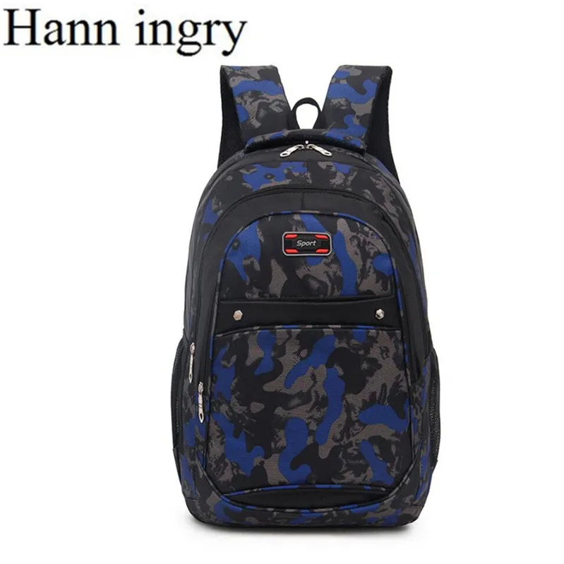 HANN INGRY Мужская и Женская Студенческая сумка Камуфляжный дорожный Рюкзак Студенты