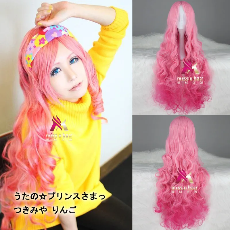 

Парик из синтетических волос для женщин, термостойкий, с прямыми волосами розово-серого цвета для косплея Tsukimiya Ringo, с изображением фильма ...