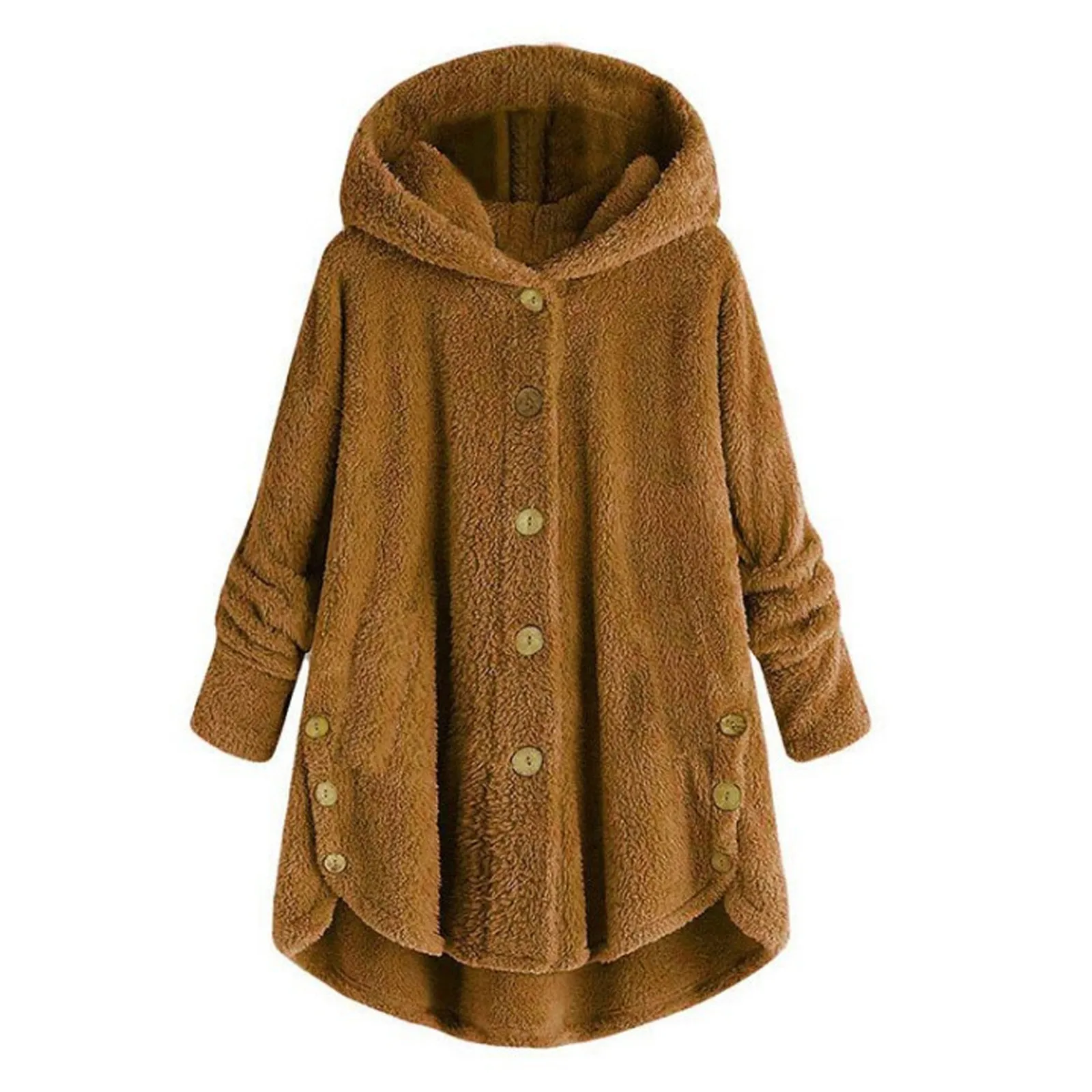 

2021 Autumn Winter Frog Eyes Hooded Sweatshirt Zip-up Plush Fleece Oversized Hoodies Women Thicken Keep Warm Kawaii Outwear Top