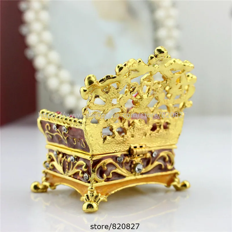 Collective furniture crafts Vintage Chair Shaped Trinket Box Metal Statue Gifts