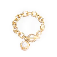 ornapeadia korean fashion jewelry bracelet for women frosted craft chain pearl pendant ot buckle wild wholesale jewelry