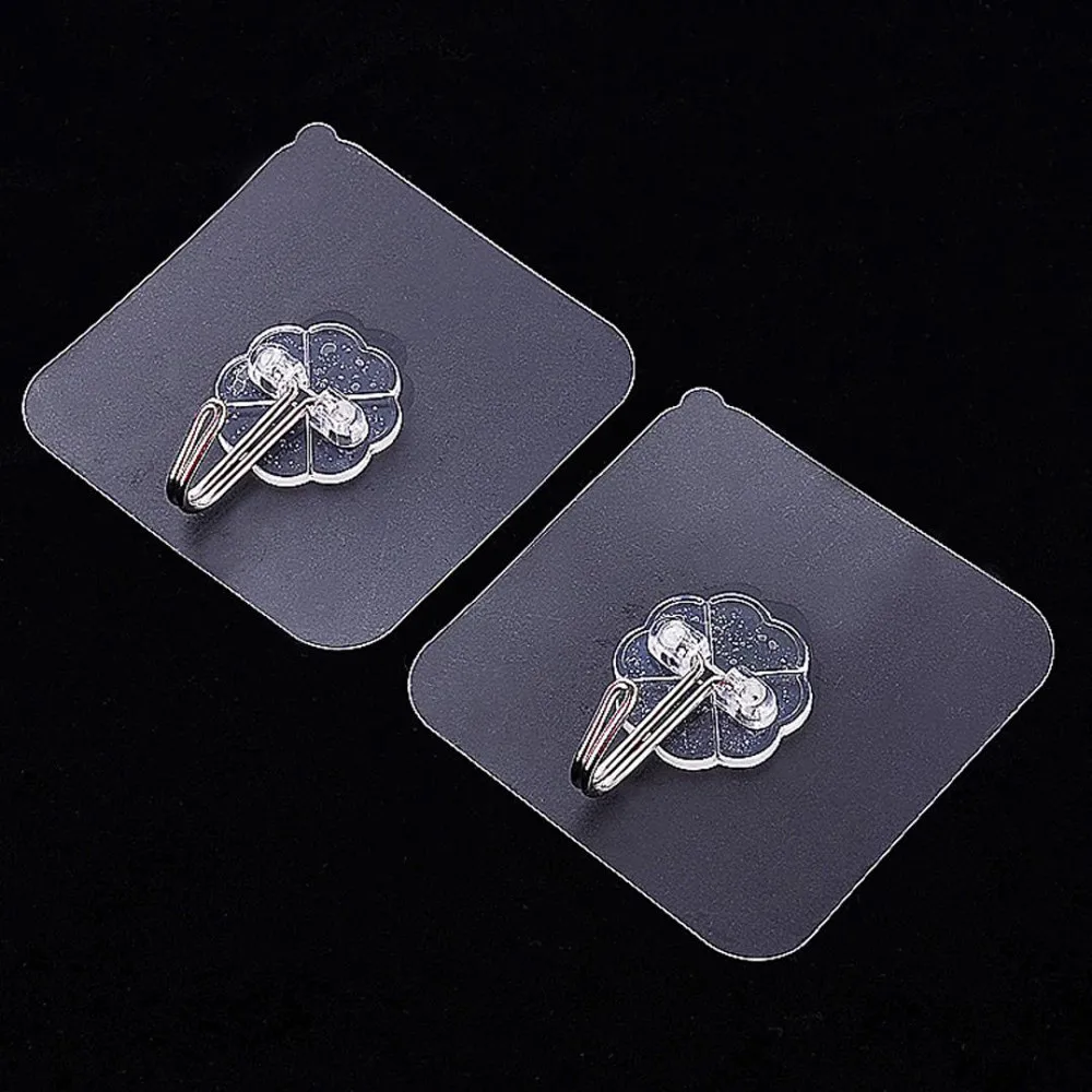 

5/15 PCS Transparent Wall Hooks Waterproof Oilproof Self Adhesive Hooks Reusable Seamless Hanging Hook For Kitchen Bathroom