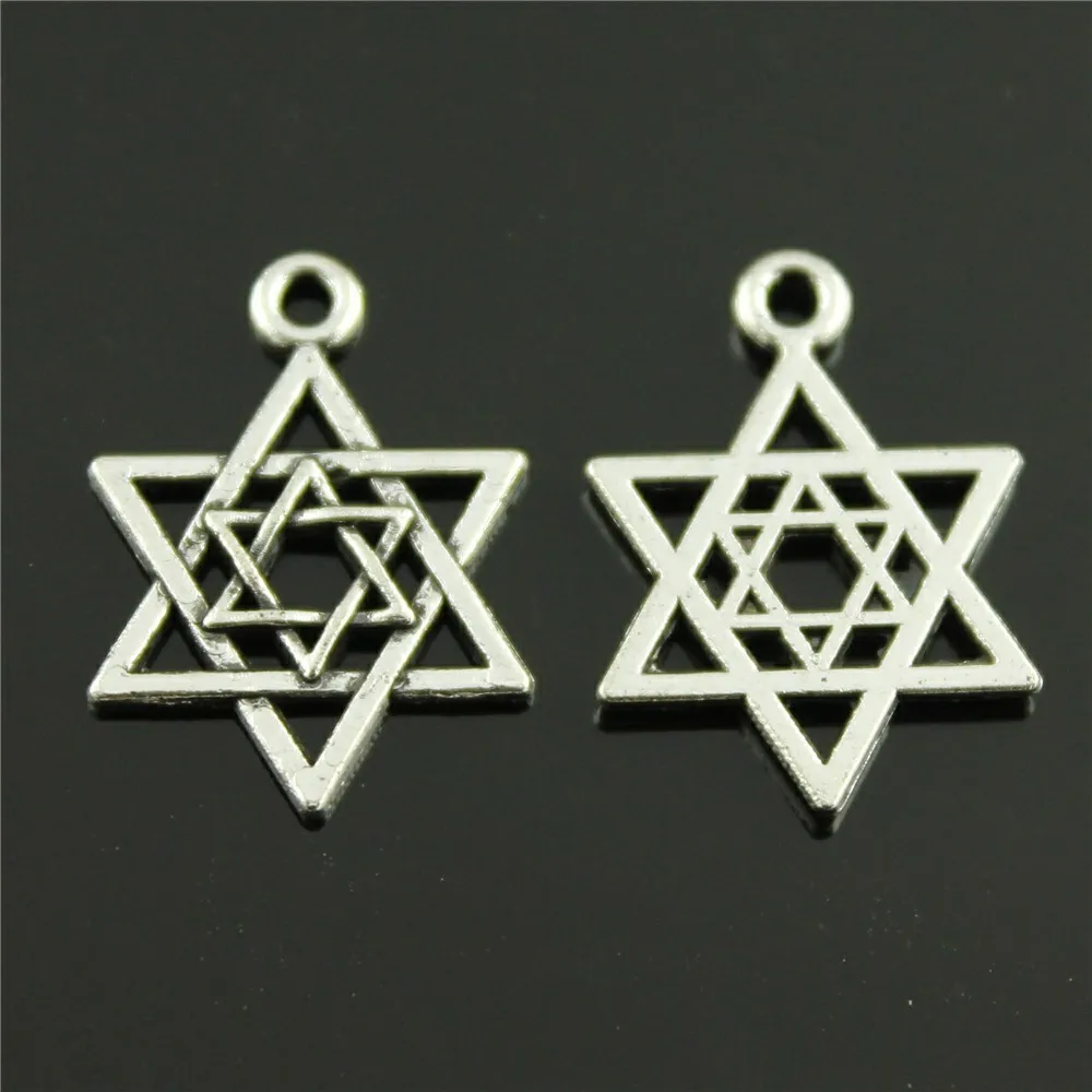 40 шт Звезда Давида подвеска амулеты Шарм для изготовления ювелирных изделий 2
