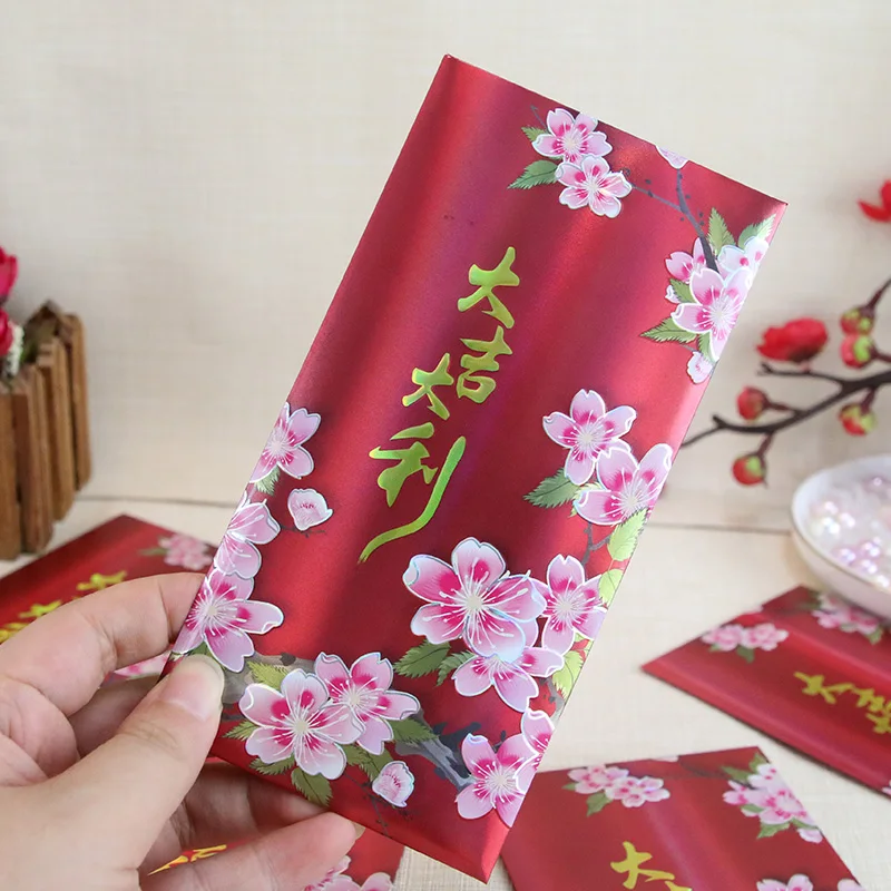 Мерцающий цвет 2021 год быка китайский новый толстый красный конверт 25 шт.|Открытки