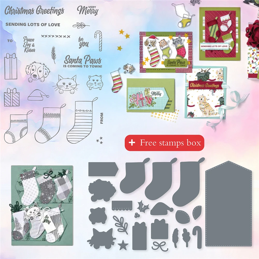 

Animal Christmas Sock Metal Cutting Dies And Stamp Stencil For DIY Scrapbook Paper Card Album Decoration Embossing Handcraft Die