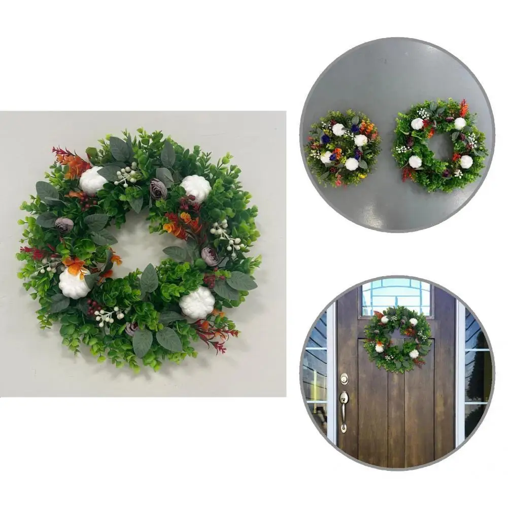 

Non-Fading 2 Sizes Autumn Pumpkin Front Door Hanging Wreath for Home