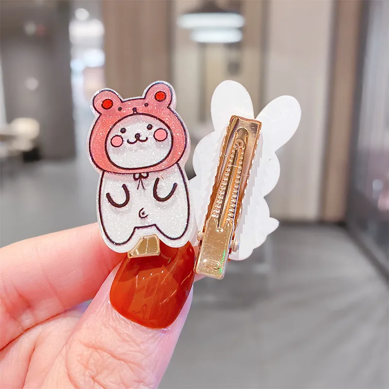 10 unids/set nuevos ni&ntilde;os de dibujos encantadora decoraci&oacute;n para el cabello broches pelo Clips chicas lindo animales Copa horquillas de pelo de moda Accesorios-3