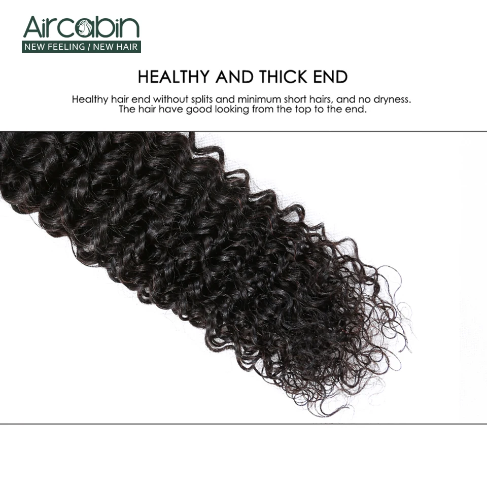 Aircabin Brazilian Kinky Curly Hair Extensions Human Hair Weave Bundles Natural Color Low Ratio Remy Hair Weave Bundles