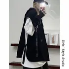 Винтажная футболка из двух частей с имитацией Диабло, летняя Корейская подходящая ко всему футболка большого размера для мужчин, женщин и пар, трендовая рубашка с коротким рукавом