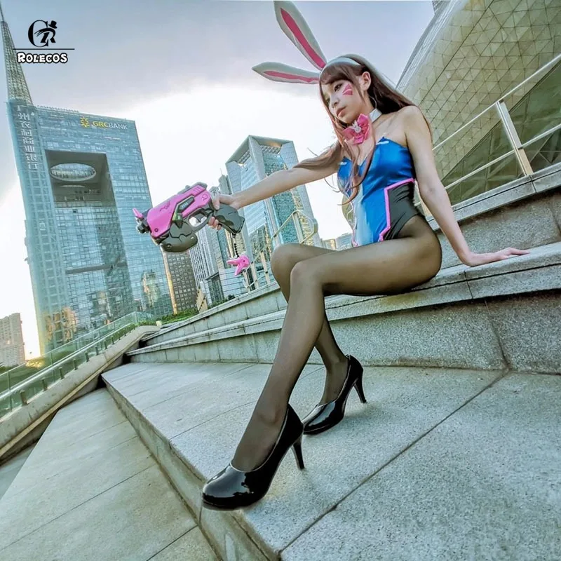 ROLECOS игра OW dva Косплей Costum Song hana Bunny Girl Cotume сексуальный женский комбинезон милый