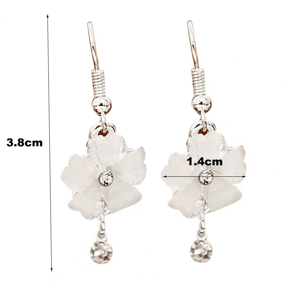 

50% Hot Sale Women Elegant Earrings Flower Petals Rhinestone Dangle Drop Hook Cute Earrings Jewelry