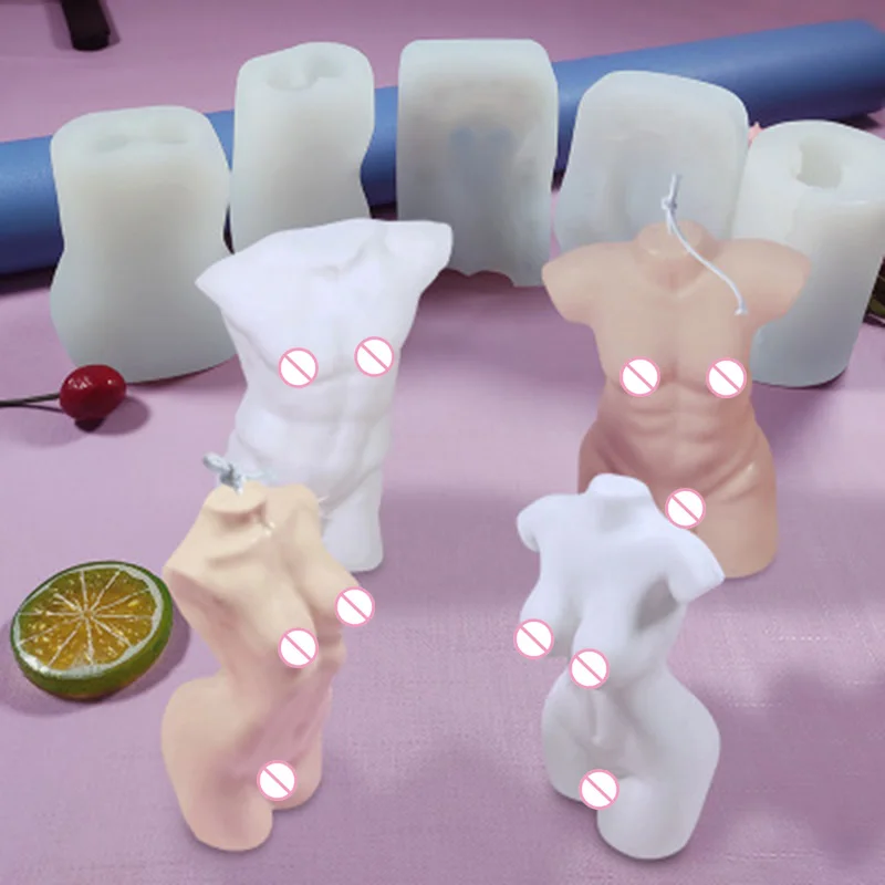 

Female Body Art Statue Candle Silicone Mold Home Decoration Crafts Making Mould Female Male Body Figurines Candle 3D Mould