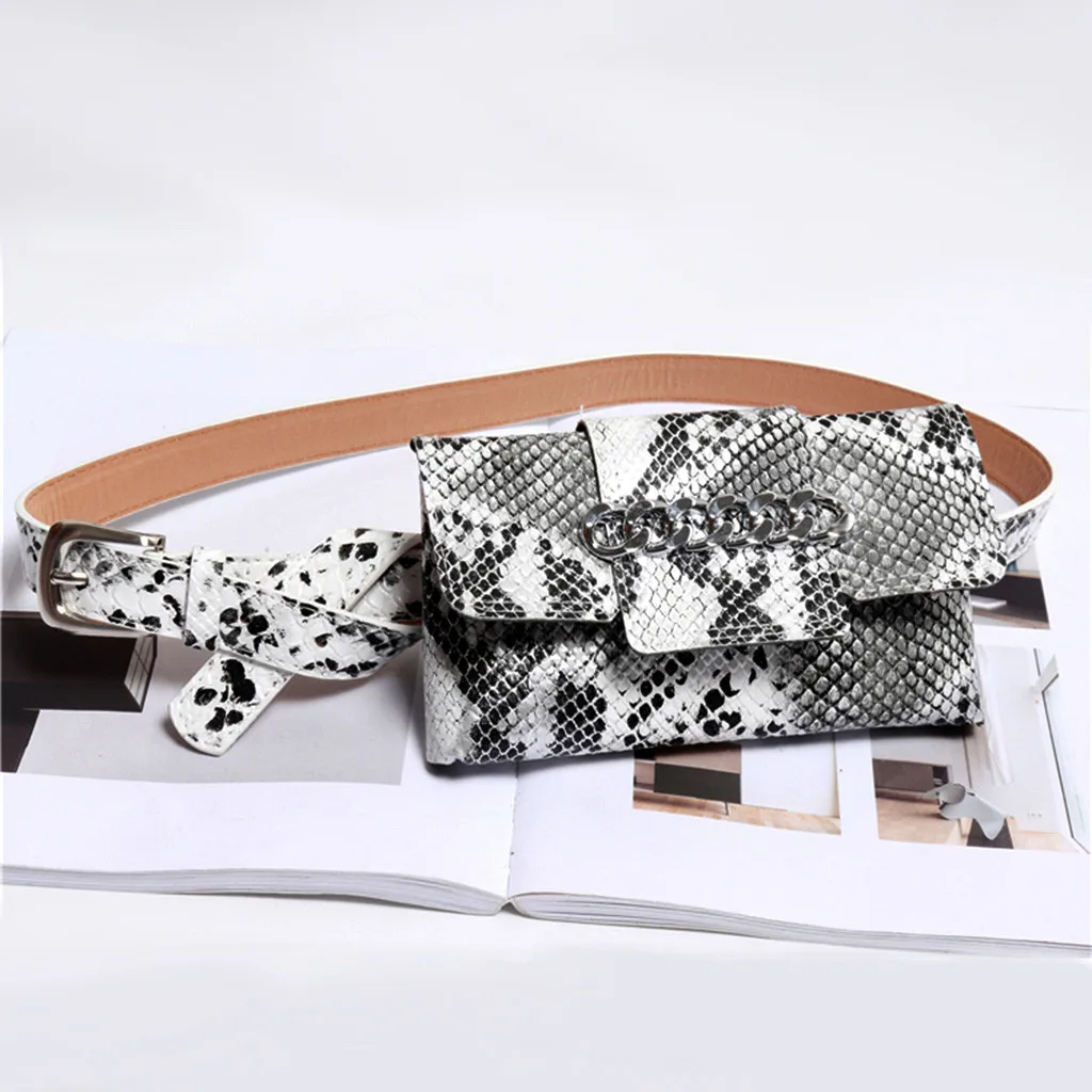 Женская поясная сумка со змеиным принтом Кожаная новый модный дизайн 2019 | Багаж и