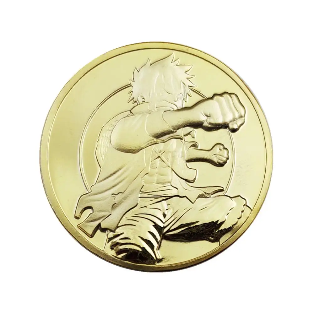 Одна штука Обезьяна D Луффи золотые коллекционные монеты японская Коллекция
