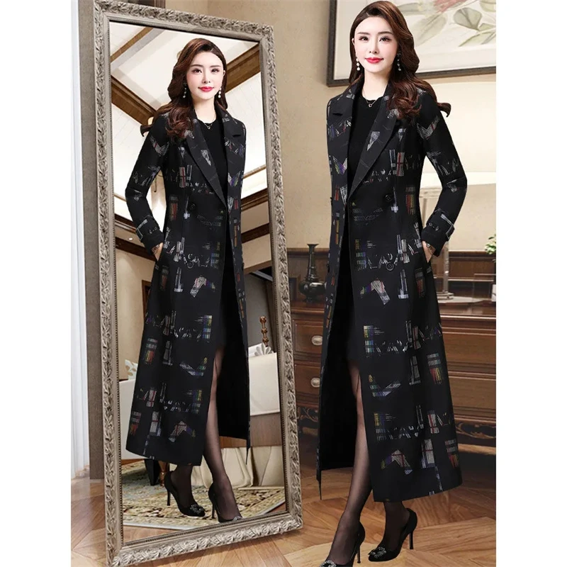 

Женская ветровка средней длины новинка осень-зима 2021 Женская длинная Высококачественная атмосферная модная повседневная куртка