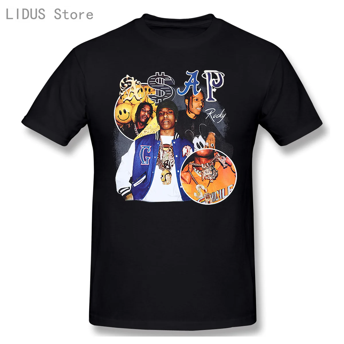

2021 Fashion A$AP Rocky T Shirts Hip Hop Man Hip Hop Street Outfit Harajuku TShirts Vintage Casual Cotton ASAP Rocky T-shirt Tee