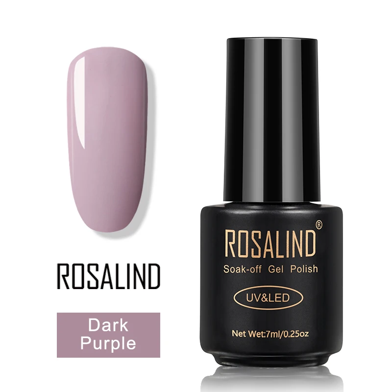 Dark Purple ROSALIND гель лак для ногтей набор все для маникюра верхнее покрытие УФ светодиодный гель лак удаляющийся замачиванием Полупостоянный лак для ногтей - Цвет: Dark Purple