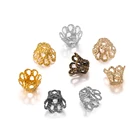 MIAOCHI DIY винтажные филигранные металлические чашки, полые цветочные разделительные бусины, концевые колпачки, Подвески DIY, соединители для ювелирных изделий