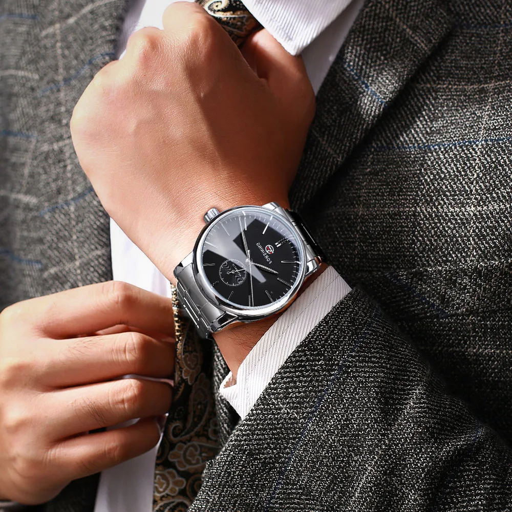 

forsining142 European and American Style Men's Fashion Hollow Mechanical Movement Automatic Mechanical Watch