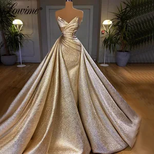 Женское вечернее платье-русалка, длинное платье с длинным шлейфом, в арабском стиле, индивидуальный пошив, для выпускного вечера, 2020