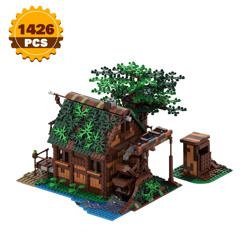 

Город МОС средневековый домик на дереве, лесной домик, строительные блоки, 1426 шт., модель уличного вида, строительный элемент, игрушки для де...