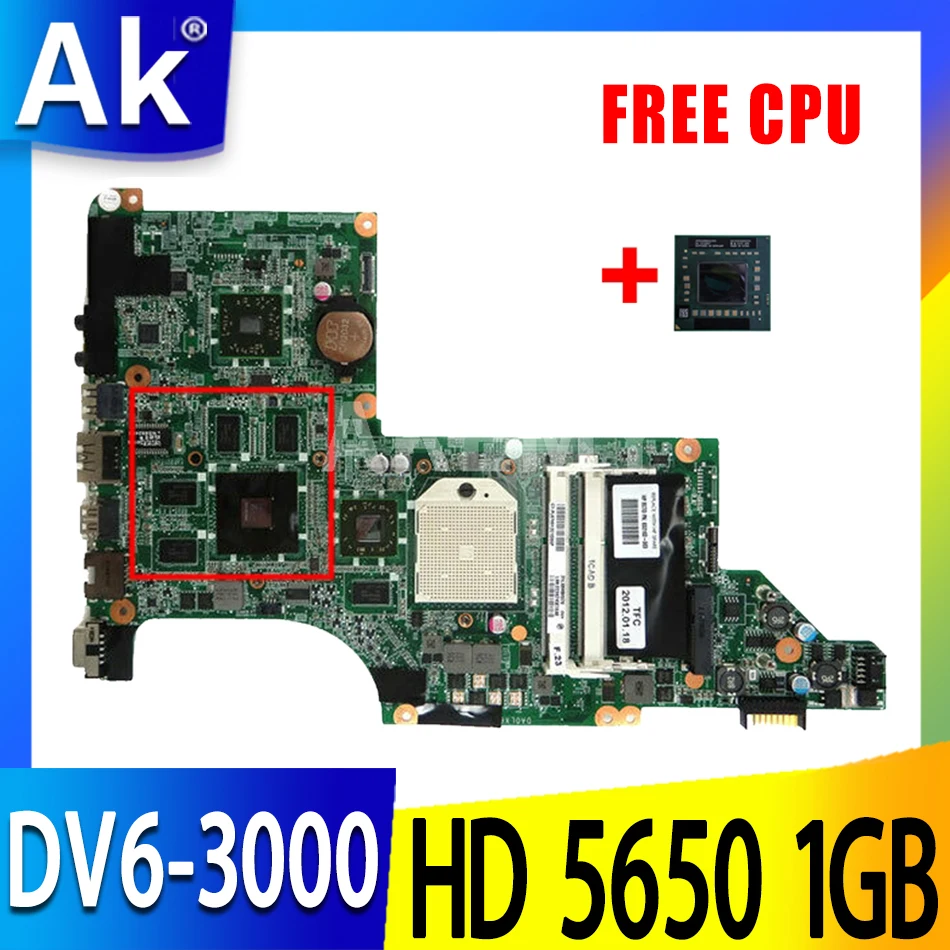 

Akemy NEW-MB, 603939-001 DA0LX8MB6D1 DV6-3000 Mainboard ДЛЯ HP PAVILION DV6 DV6-3000 MOTHERBOARD Ноутбук, HD 5650 1 ГБ + БЕСПЛАТНЫЙ ЦП