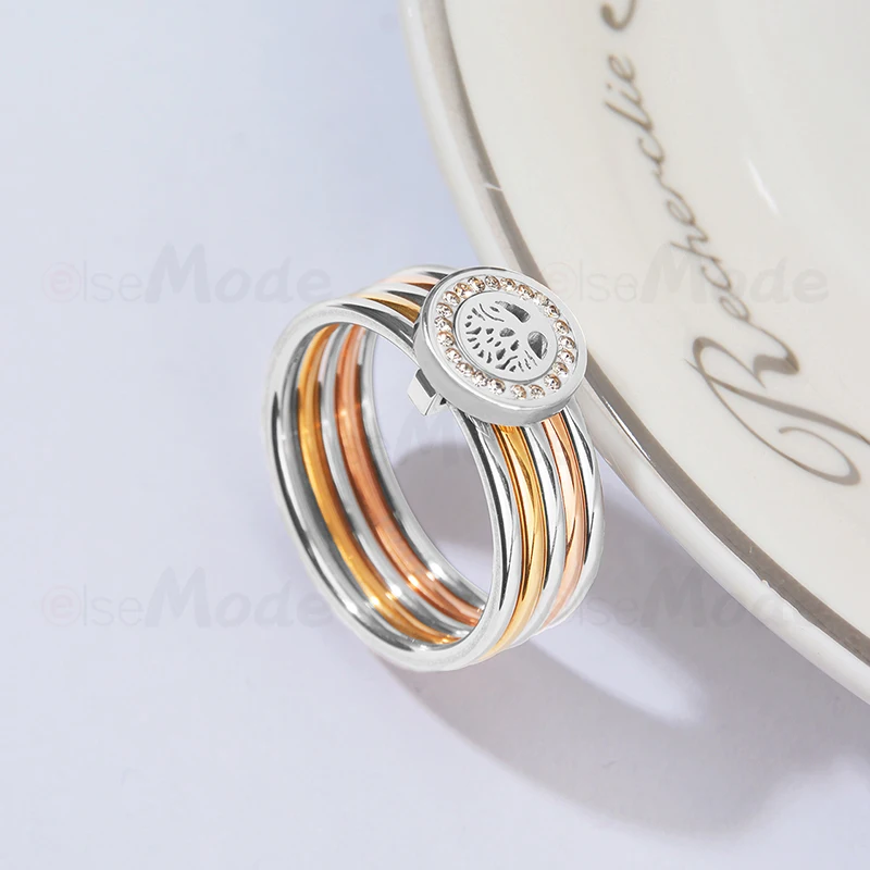 ELSEMODE 8 мм кубический цирконий Древо жизни шармы кольца из нержавеющей стали