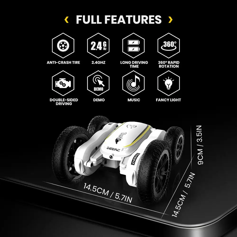 DEERC 1:10 RC автомобиль 4WD Drift Remote Control Car Crawler 1/10 трюковые гоночные автомобили с 2