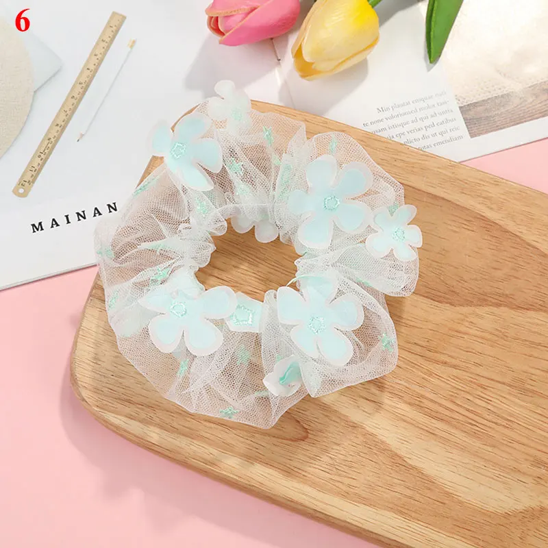 

Woman Daisy Yarn Scrunchies Fashion Hair Ties Elastic Hairband Hair Accessories For Woman Hair Gum Head Ornaments Rubber Band