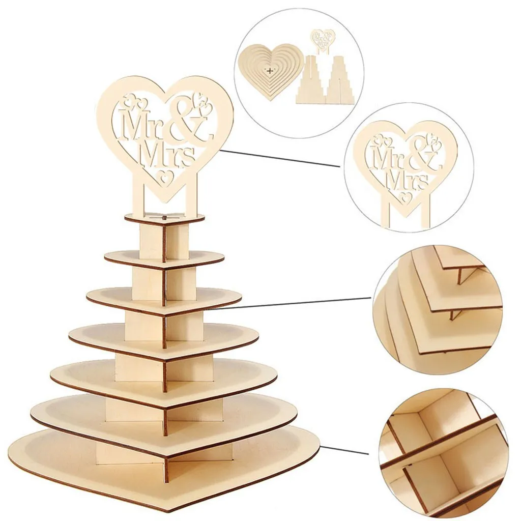 2021 Party wedding fashion Wooden stand Heart-shaped love Chocolate frame decoration heart Wedding Display Stan Dropship #92640 | Дом и сад