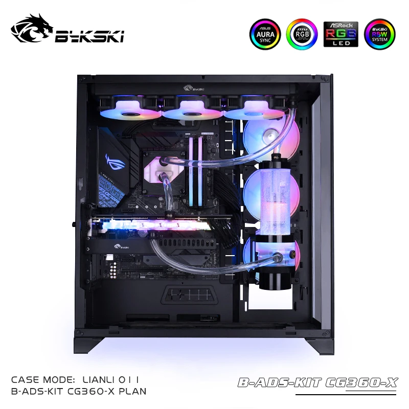 Günstig Bykski Flüssigkeit Kühler Kit Für INTEL AMD CPU/Schlauch Kühlung Bündel/Weichen PU Kit Kupfer 240mm Kühler 120 FAN / AURA RGB Unterstützung