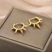 rxsmll spike irregular drop earrings for women gold silver color stainless steel female wedding earring jewelry christmas gifts