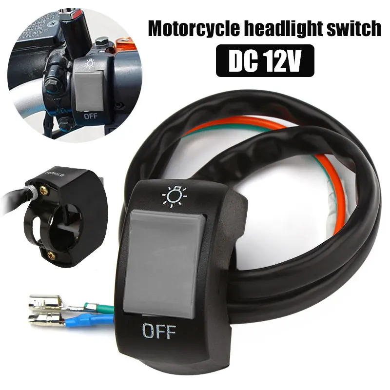 

Handlebar Switch Lights Switch Durable Motorcycles Switch Replacement Parts LED on OFF Plastic Universal