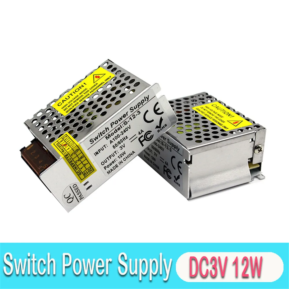 DC3V выключатель питания 4A 12 Вт светодиодные трансформаторы драйвера AC100 240V к Dc 3 в