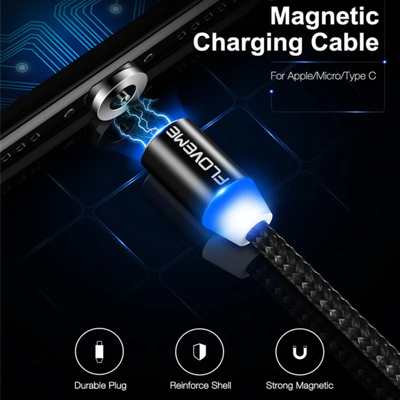 Usb-кабель type-C Магнитная нейлоновая строка данных для Xiaomi mi 9 8 huawei Iphone Xs Max samsung
